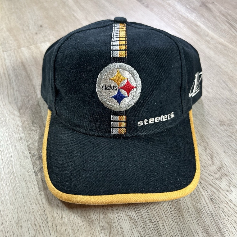 VTG Pittsburgh Steelers Strapback Hat NFL Football  Logo Athletic Black Cap